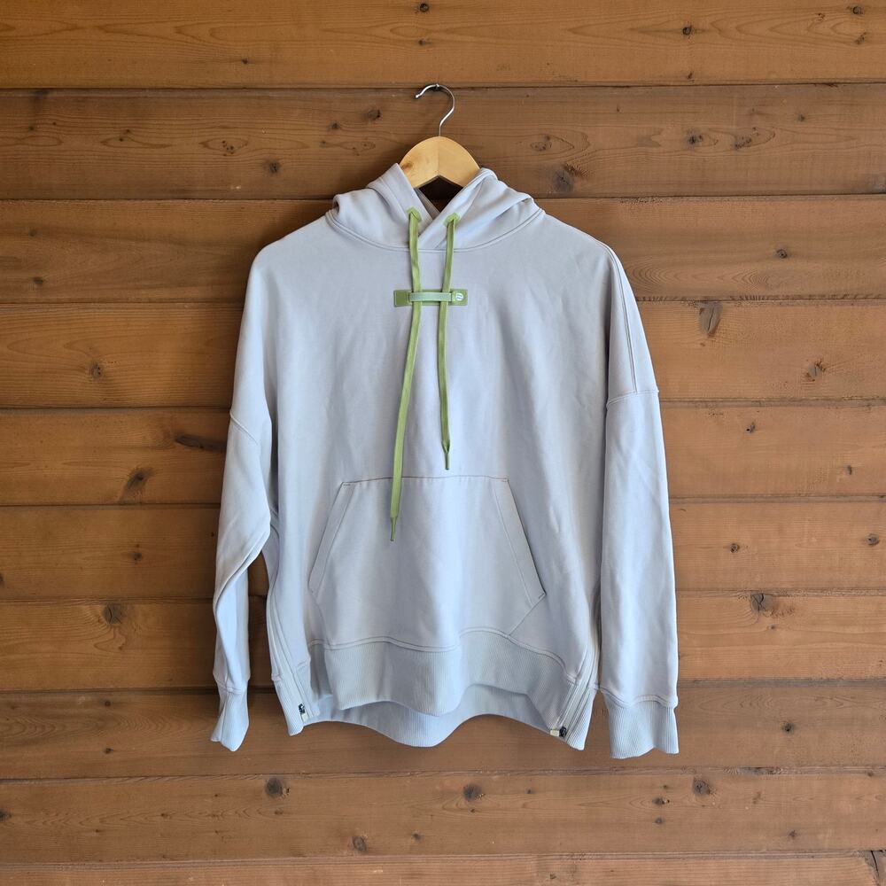 Noli Yoga Jet Hoodie Stone Pullover Side Zip Cuffed M Athleisure Loungewear Top - Picture 2 of 5